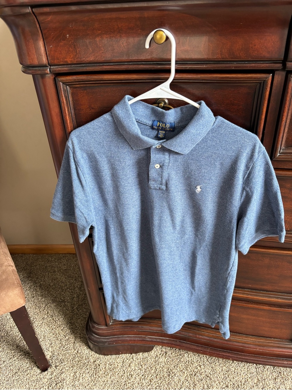 Polo by Ralph Lauren Heathered Slate Blue Kids Polo Shirt